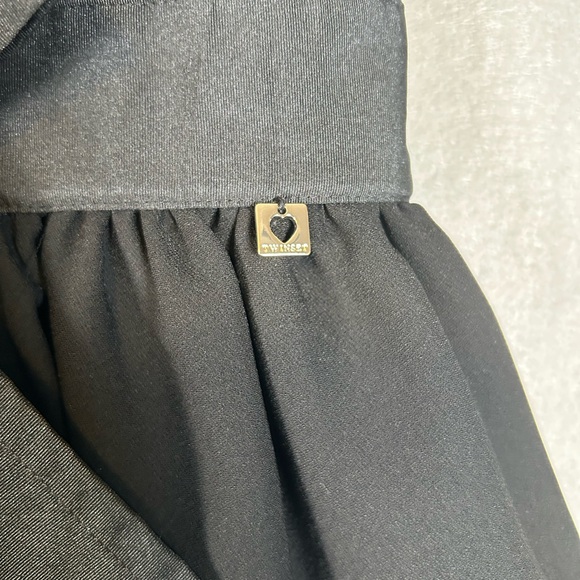 TWIN-SET NWT Scoop Neck Knee-Length Black Party Dress with Bow Lace‎ Sz 6/Small - Picture 5 of 16